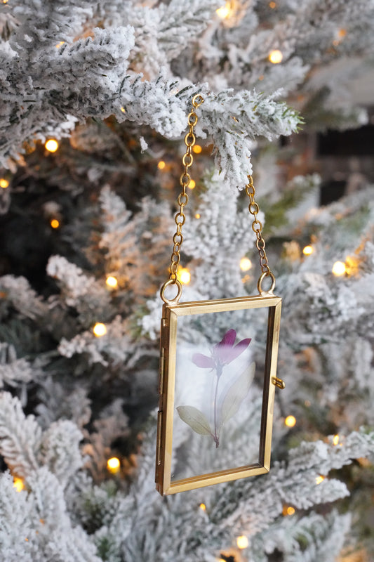 Pressed Flower Christmas Tree Ornament