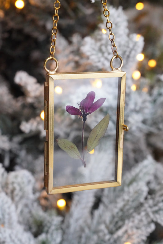 Pressed Flower Christmas Tree Ornament