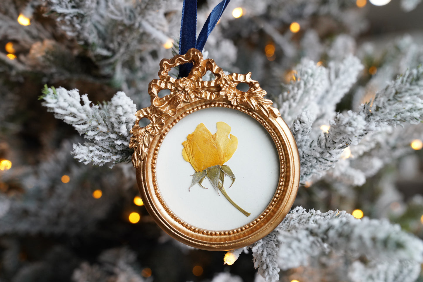 Pressed Flower Christmas Tree Ornament