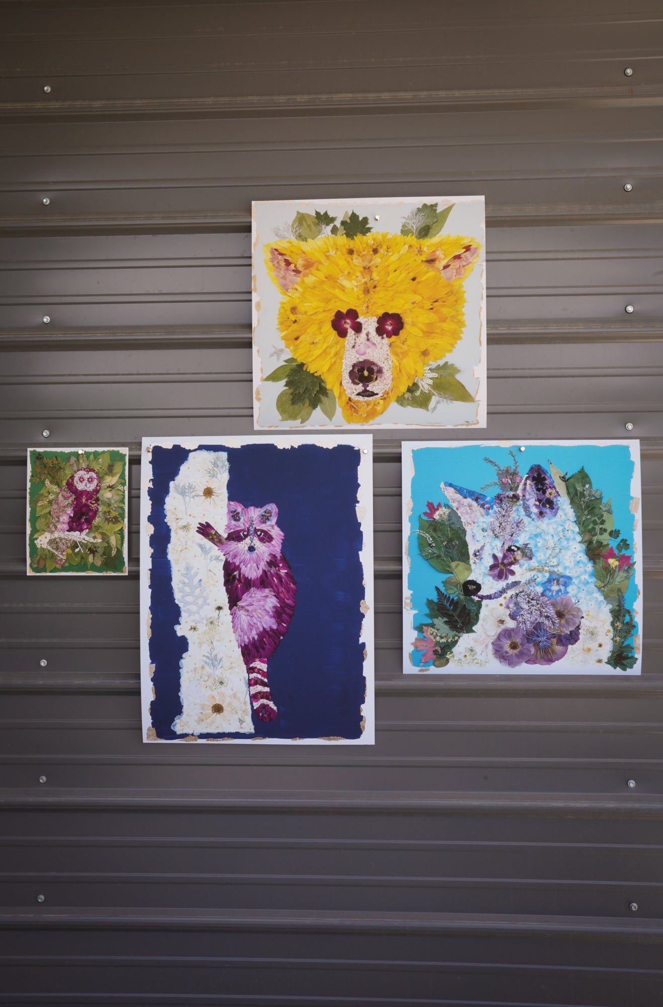 Woodland animal flower prints